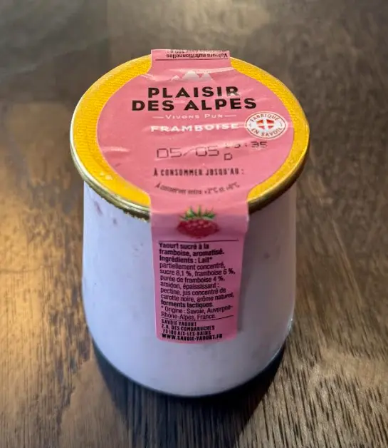 Yaourt Plaisir des Alpes Framboise